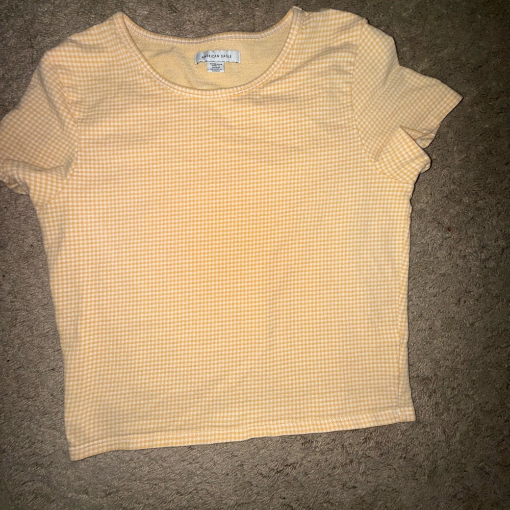American Eagle Outfitters Yellow Checkered Top